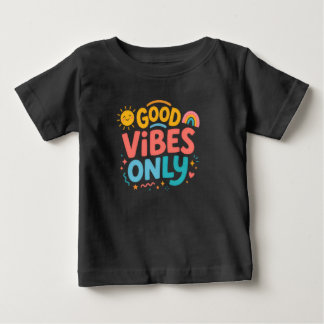 Pour Bébé Colorful Good Vibes Only Retro toddler T-shirt