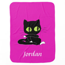 Couverture de chat personnalisée rose