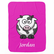 Couverture de vache personnalisée rose vif