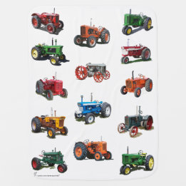 Pour Bébé Couverture vintage colorée de tracteur - blanc