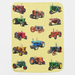 Pour Bébé Couverture vintage colorée de tracteur - jaune