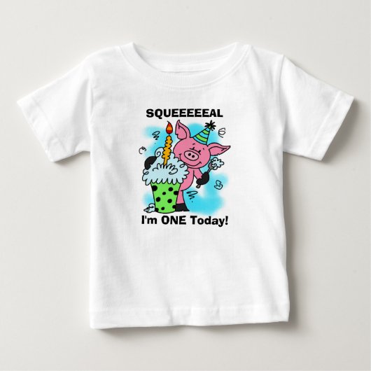 Pour Bébé Customisé Ce T-shirt Anniversaire De Petit Cochon (Devant)