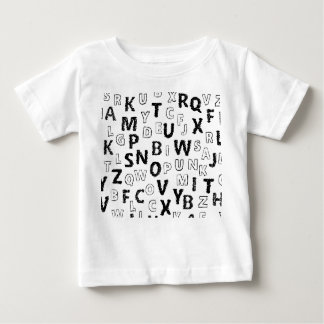 Pour Bébé Cute Alphabet Kids T-Shirt | Black & White Letter 