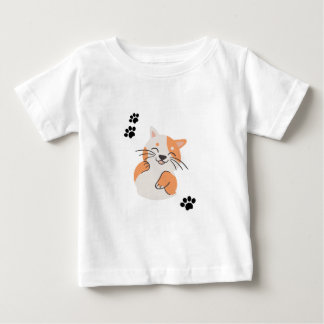 Pour Bébé Cute Cartoon Cat Baby T-Shirt