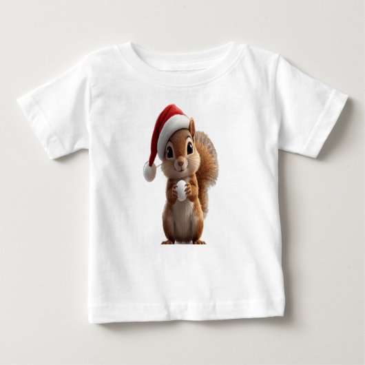 Pour Bébé Cute Christmas Squirrel Baby T-Shirt (Devant)