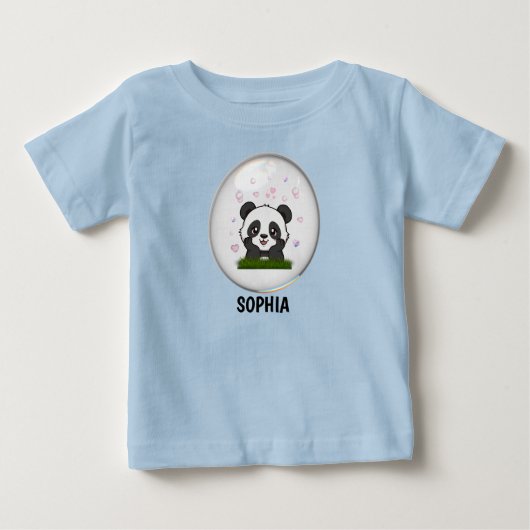 Pour Bébé Cute Kawaii Panda Bear Personalized Baby T-Shirt (Devant)