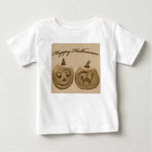 Pour Bébé Deux Citrouilles heureux T-shirt Halloween