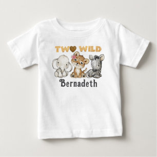 Pour Bébé Deux Wild 2e Anniversaire Jungle Baby Girl T-shirt