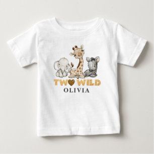 Pour Bébé Deux Wild 2e Anniversaire Jungle Baby Girl T-shirt