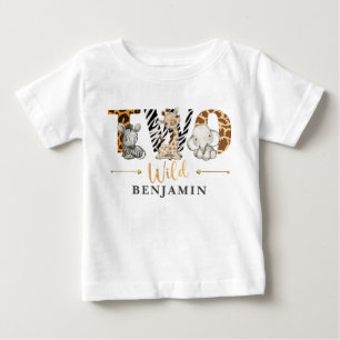 Pour Bébé Deux Wild 2e Anniversaire Jungle Baby T-shirt