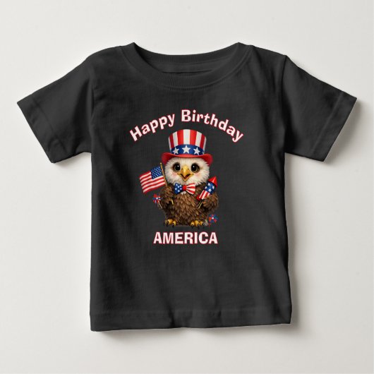 Pour Bébé Eagle (4e) Patriotic Kid T-Shirt (Devant)