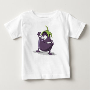 Pour Bébé Eggplant Légumes Caractère Cartoon Baby T-Shirt
