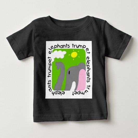 Pour Bébé Elephants Trumpet Baby Raglan T-shirt (Devant)