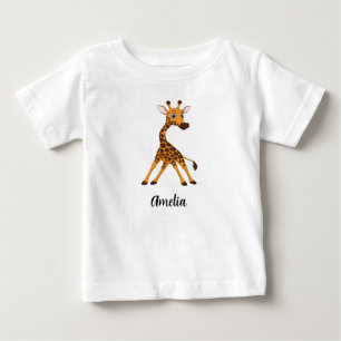Pour Bébé Enfants personnalisés Giraffe Girls Baby T-shirt