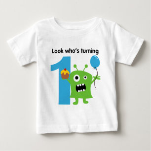 Pour Bébé ęr Monstre mignon de T-shirt d'anniversaire