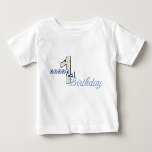 Pour Bébé Ęr T-shirt heureux de bleu d'anniversaire (Devant)