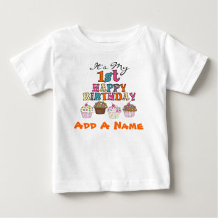 Pour Bébé Ęr T-shirt personnalisé d'anniversaire de petits
