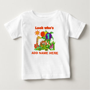 Pour Bébé Ęr T-shirt personnalisé d'anniversaire de safari