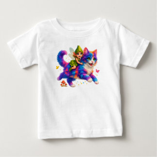 Pour Bébé Fairy Riding Colorful Cat T-Shirt – Cute FaT-shirt
