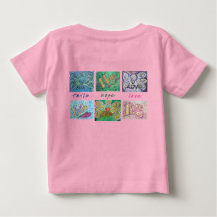 Pour Bébé Faith Hope Love Art Collage T-shirt (Retour)