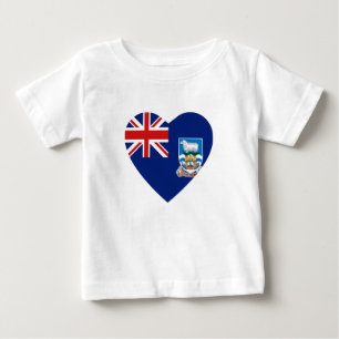 Pour Bébé Falkland Islands Drapeau Coeur T-Shirt