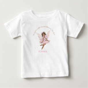 Pour Bébé Fée étincelle mignonne rose cheveux foncé T-shirt 
