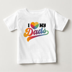 Pour Bébé Fierté arc-en-ciel LGBTQ J'aime mes papas T-shirt