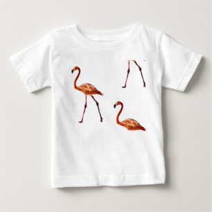 Pour Bébé Flamants roses roses Baby Fine Jersey T-shirt