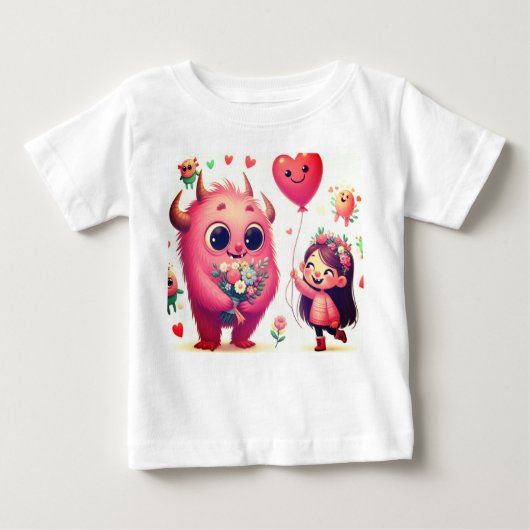 Pour Bébé Flora le T-shirt monstre amical (Devant)