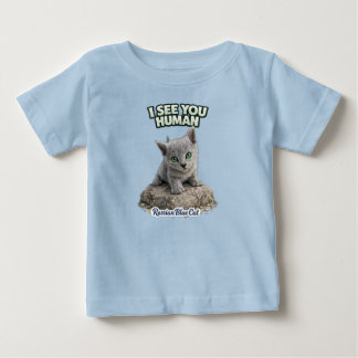 Pour Bébé Funny Cat Kids T-Shirt – Russian Blue Kitten