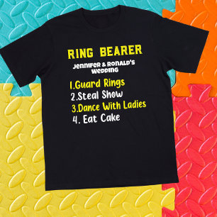 Pour Bébé Funny Ring Porteur T-shirt Mariage Nom du couple