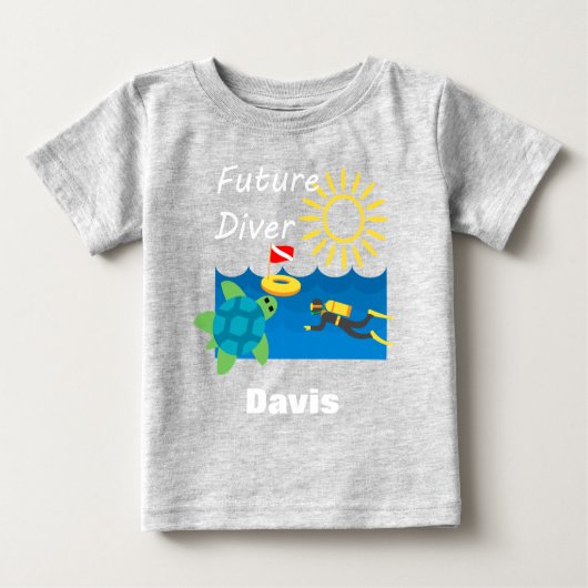 Pour Bébé Future Diver Design - Baby Fine Jersey T-Shirt (Devant)