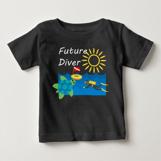 Pour Bébé Future Diver Design - Baby Fine Jersey T-Shirt (Devant)