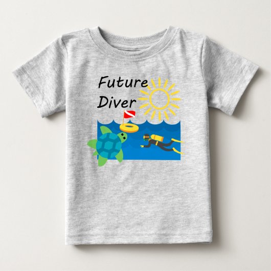 Pour Bébé Future Diver Design - Baby Fine Jersey T-Shirt (Devant)