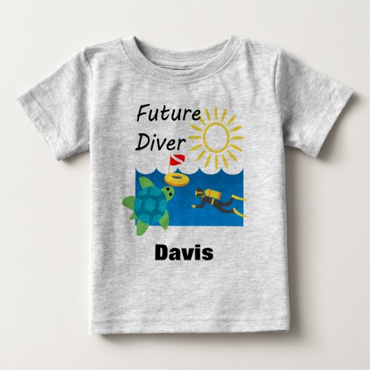 Pour Bébé Future Diver Design - Baby Fine Jersey T-Shirt (Devant)