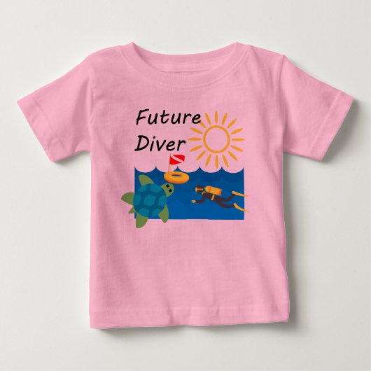 Pour Bébé Future Diver Design - Baby Fine Jersey T-Shirt (Devant)
