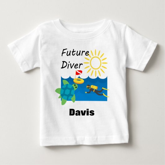 Pour Bébé Future Diver Design - Baby Fine Jersey T-Shirt (Devant)