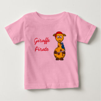 Pour Bébé Giraffe Pirate Custom Baby Fine Jersey T-Shirt