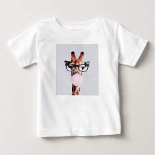 Pour Bébé Giraffe soufflant Bubble gomme T-shirt enfant