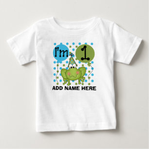 Pour Bébé Grenouille bleue personnalisée T-shirt 1er anniver