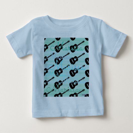 Pour Bébé HAMbyWG - T-Shirt guitare avec votre nom (Devant)