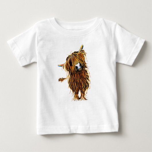 Pour Bébé Highland Cow Print T-SHiRT ' CoooWeee ' (Devant)