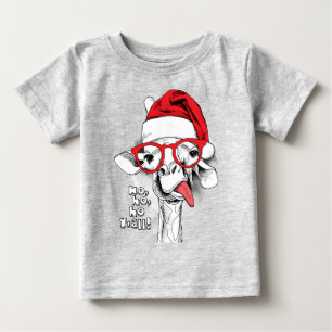 Pour Bébé Ho Ho Y’all Giraffe Baby T-shirt