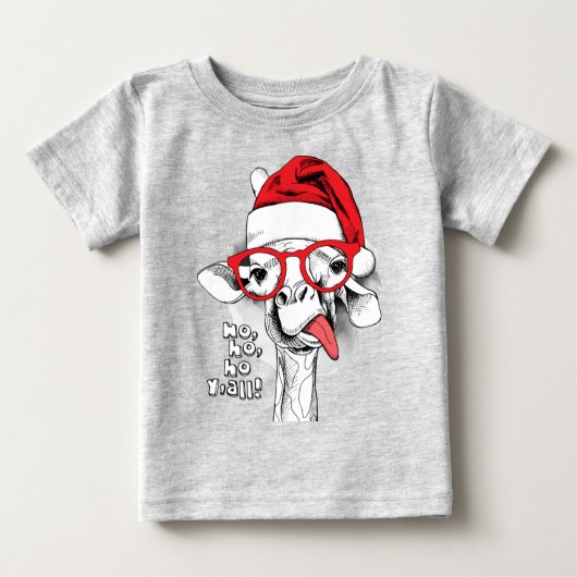 Pour Bébé Ho Ho Y’all Giraffe Baby T-shirt (Devant)