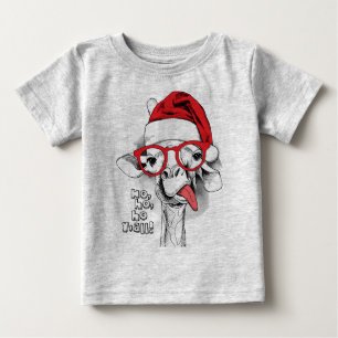 Pour Bébé Ho Ho Y’all Giraffe Baby T-shirt