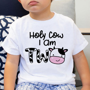 Pour Bébé Holy Cow I Am Two Boy 2nd Birthday T-Shirt