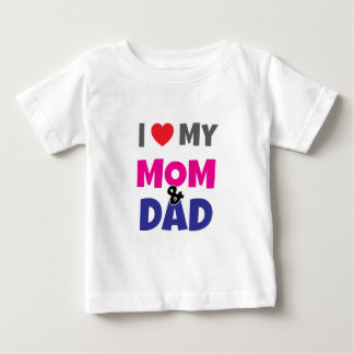 Pour Bébé I Love my Mom Dad - Heart  Baby Toddler T-shirt