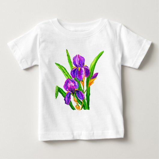 Pour Bébé Iris Flower T-shirt Irises (Devant)