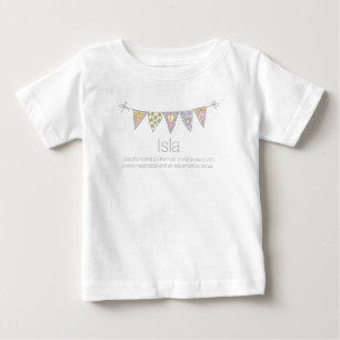 Pour Bébé Isla Girls nom signifiant t-shirt du drapeau flott