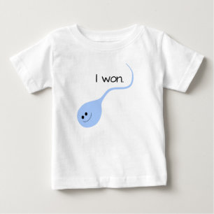 Pour Bébé J'Ai Gagné Blue Funny Baby T-shirt